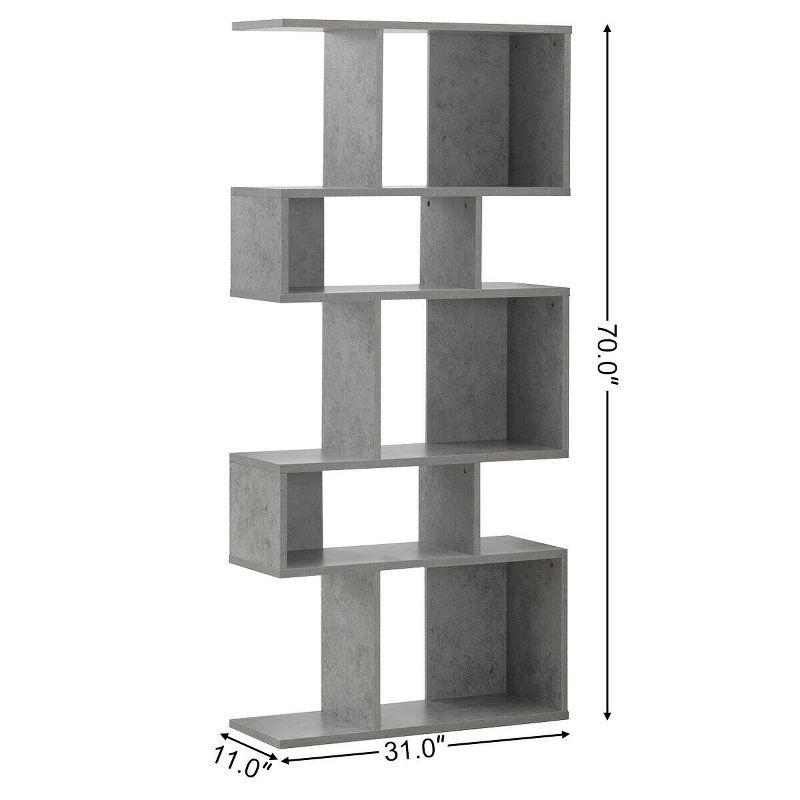 Costway 5 Cubes Ladder Shelf Freestanding Corner Bookshelf Display Rack Bookcase, 5 of 11