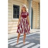 Coolmee  Women Summer MIdi Dress V Neck Short Sleeve Fit and Knee Length Church Wedding Guest Dresses with Fashion Belt - 4 of 4
