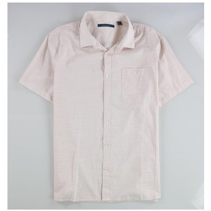 Perry Ellis Mens Dobby Print Button Up Shirt, Pink, X-Large - 1 of 2