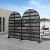 Lirago Arched Outdoor Privacy Screen Patio Decorative Screens 72"x47" Black - 2 of 4