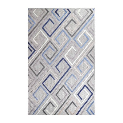 Blue Nile Mills Modern Lattice Indoor/ Outdoor Area Rug, 6' x 9', Grey, Gray