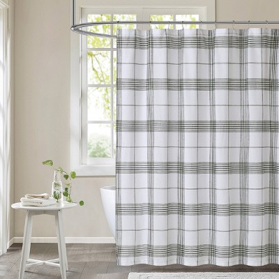 Cottage Plaid Shower Curtain Black/White- Cottage Classics