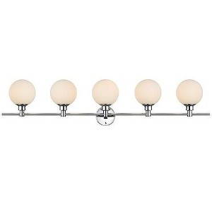 Elegant Lighting Cordelia 5 light Chrome and frosted white Bath Sconce - 1 of 4
