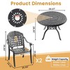 3-Piece Cast Aluminum Outdoor Dining Set: Round Table, Stackable Chairs & Blue Cushions - All-Weather Patio Furniture for Your Backyard - 4 of 4