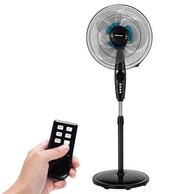 Costway 16'' Adjustable Oscillating Pedestal Fan Dual Blades w/Remote Control