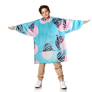 Solaris Fleece Blanket Hoodie Sweatshirt for 7-16yr Kid Teen Youth, Cozy Warm Plush Fleece Wearable Blanket Pullover with Larger Pocket - 1 of 4