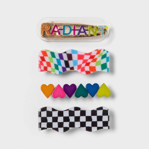 Pride Adult Gingham Hair Clips - image 1 of 4