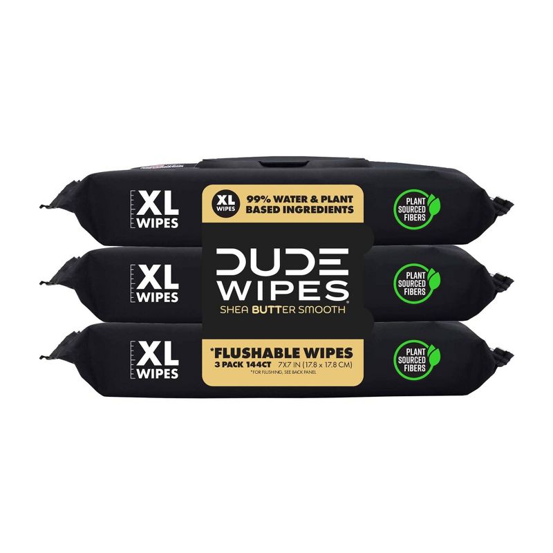 Dude Wipes Shea Butter Flushable Wipes - 3pk/48ct, 1 of 8