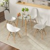 Tangkula 5 PCS Dining Table Set Tempered Glass Table 4 Chairs w/ Beech Wood Leg Kitchen - 2 of 4