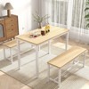 Aukfa Dining Table Set for 4, Kitchen Room Table Set with 2 Benches, 3-Piece Dining Chairs Set for Breakfast Nook, Original - 2 of 4