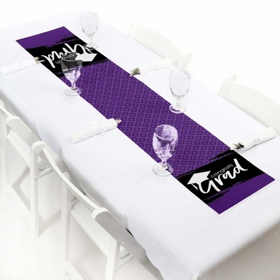 Big Dot of Happiness Purple Grad - Best is Yet to Come - Petite Purple Graduation Party Paper Table Runner - 12 x 60 inches