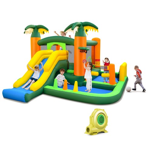 Infans Tropical Inflatable Bounce Castle, 8-in-1 Giant Jumping House W ...