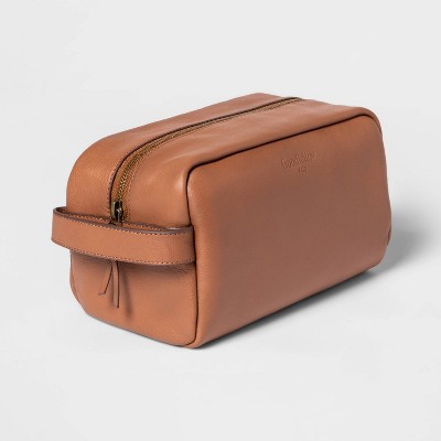 Mens Toiletry Bag: Brown Dopp Kit  leather toiletry bag by KMM & Co.