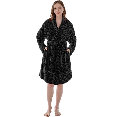 Hooded Bath Robes Women Hooded Fleece Bathrobe Lightweight Soft Plush Short  Flannel Fuzzy Robes for Women Short