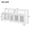 Rattan Storage Cabinet with Doors and Shelves, Multifunction Sideboard Cabinet for Kitchen, Dining Room or Living Room–The Pop Home - 4 of 4