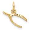 Black Bow Jewelry 14k Yellow Gold 3D Wishbone Charm or Pendant, 16mm (5/8 inch) - 3 of 4