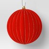 2ct Christmas 200mm Flocked Ribbed Glitter Ornament Set Red - Wondershop™ - 4 of 4