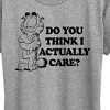 Women's - Garfield - Do You Think I Actually Care Short Sleeve Graphic T-Shirt - 2 of 4