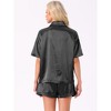 INSPIRE CHIC Women's Soft Lounge Button Down Notch Collar Short Sleeve with Shorts Pajamas Set - 4 of 4
