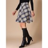 INSPIRE CHIC Women's Christmas Plaids Vintage Tartan Elastic Waist Knee Length A-Line Skirt - 3 of 4