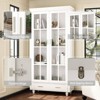 FUFU&GAGA Glass-Door Display Cabinet with Drawer,Buffet Hutch,Home Office Bookshelf ,Adjustable Shelves, Sturdy & Anti-Tip Design - 4 of 4