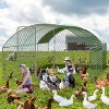 TackView Metal Chicken Coop, Walking Poultry Cage Hen Run House Cage Coops, with Waterproof and Anti-Ultraviolet Cover for Backyard Farm, Silver - 2 of 4