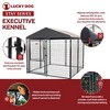 Lucky Dog STAY Series Black Powder Coat Steel Frame Villa Dog Kennel with Waterproof Canopy Roof and Single Gate Door - 3 of 4