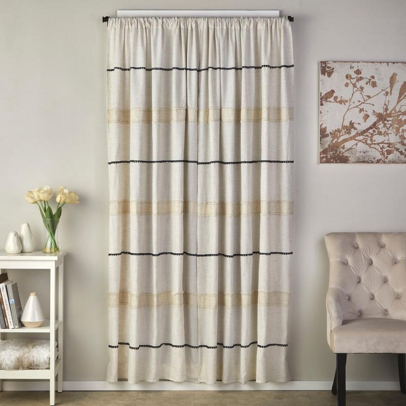 Subtle Stripe Light Filtering Curtain Panel Pair by SKL Home, 4 of 7