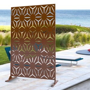 47-inches W x 72-inches H White Galvanized Sheet Screen Outdoor and lndoor Divider for Balcony Patio Garden Room Divider (Star 01) - 1 of 4