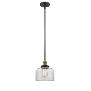 Bell - 1 Light Stem Hung Mini Pendant In Industrial Style-10 Inches Tall and 8 Inches Wide - 1 of 1