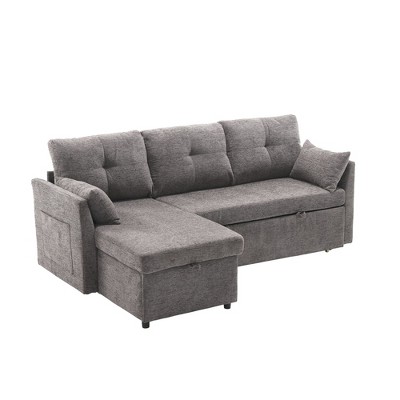 NicBex L-Shaped Chenille Reversible Sleeper Sectional Sofa with Storage Chaise for Living Room,Apartment,Office