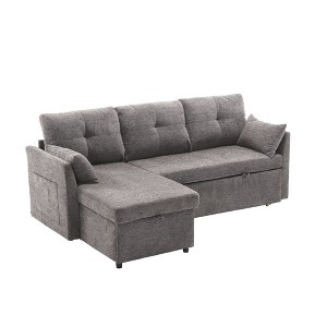 NicBex L-Shaped Chenille Reversible Sleeper Sectional Sofa with Storage Chaise for Living Room,Apartment,Office - 1 of 4