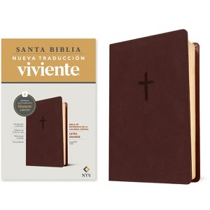 Biblia de Referencia En La Columna Central Ntv, Letra Grande Con Filament (Sentipiel, Café, Letra Roja) - (Leather Bound) - 1 of 1