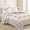 Collections Etc Embroidered Carnation Design Quilted Bedspread - 2 of 4