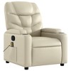 vidaXL Faux Leather Massage Recliner Chair in Cream - Manual Reclining Armchair with Cup Holders for Living Room Comfort - 3 of 4