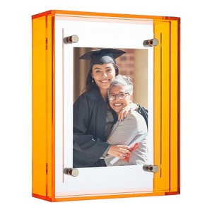 Unique Bargains Acrylic Wall Tabletop Display Floating Single Image Frame - 1 of 4