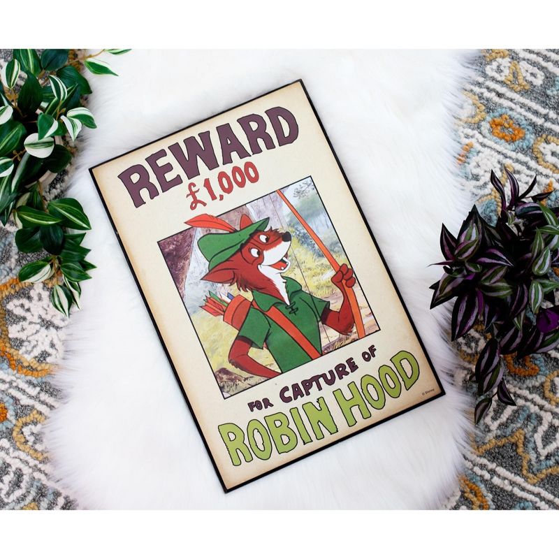 Silver Buffalo Disney Robin Hood Reward Poster Wood Wall Art Sign, 3 of 8