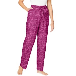 Dreams & Co. Women's Plus Size Knit Sleep Pant - 1 of 4