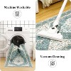 Traditional Washable Area Rug - Vintage Medallion Print Carpet with Non-Slip Rubber Backing,  Dining Room, Bedroom Living Room - 4 of 4