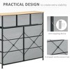 UBSSO 9-Drawer Dresser with Fabric Bins, Wood Top Storage Organizer for Bedroom, Hallway, Closet - Oak & Grey - 3 of 4