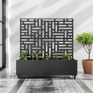Iron Art Black Planter With Climbing Frame (Helen Street 01) 120*120*40cm - 1 of 4