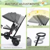 Kinder King 7 in 1 Kids Baby Stroller Tricycle Folding Toddler Trike w/Adjustable Push Handle - 4 of 4