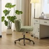 Karl Home | Plush Velvet Swivel Chair Antique Bronze Base With Wheels - 4 of 4