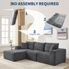 GustoWave 108" Modular Sectional Sofa - L Shaped Boneless Cloud Couch with 67.5" Chaise, No Assembly Required, Corduroy Fabric - 4 of 4