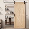 Erommy 28"/30"/32"/36"/42"X 84” Paneled Solid Wood Unfinished Sliding Barn Door With Installation Hardware Kit - 3 of 4