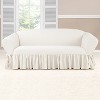 Essential Twill Ruffle Sofa Slipcover White - Sure Fit - image 2 of 3