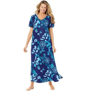 Dreams & Co. Women's Plus Size Long T-Shirt Lounger - 1 of 4