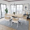 LeisureMod Ervilla Wicker Back Dining Chair with Leather Seat & Steel Frame - 3 of 4