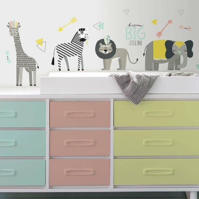 RoomMates Little Explorer Animal Peel and Stick Wall Decal