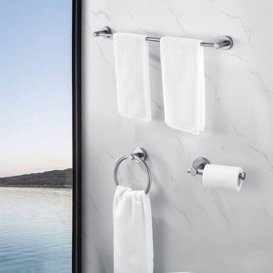 3-Piece Bathroom Towel Bar Hardware Set, Durable Space-Saving Aluminum - 1 of 4